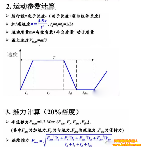 直线电机选型参数计算